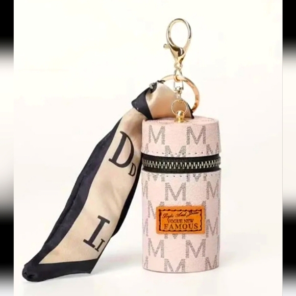 Other - NEW Blush Pink Lipstick Case with Tan & Black Twilley, Gold Hardware 2"x3.75"